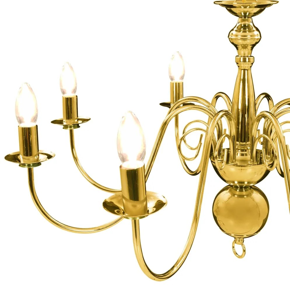 Lustre de 8 lâmpadas E14 dourado