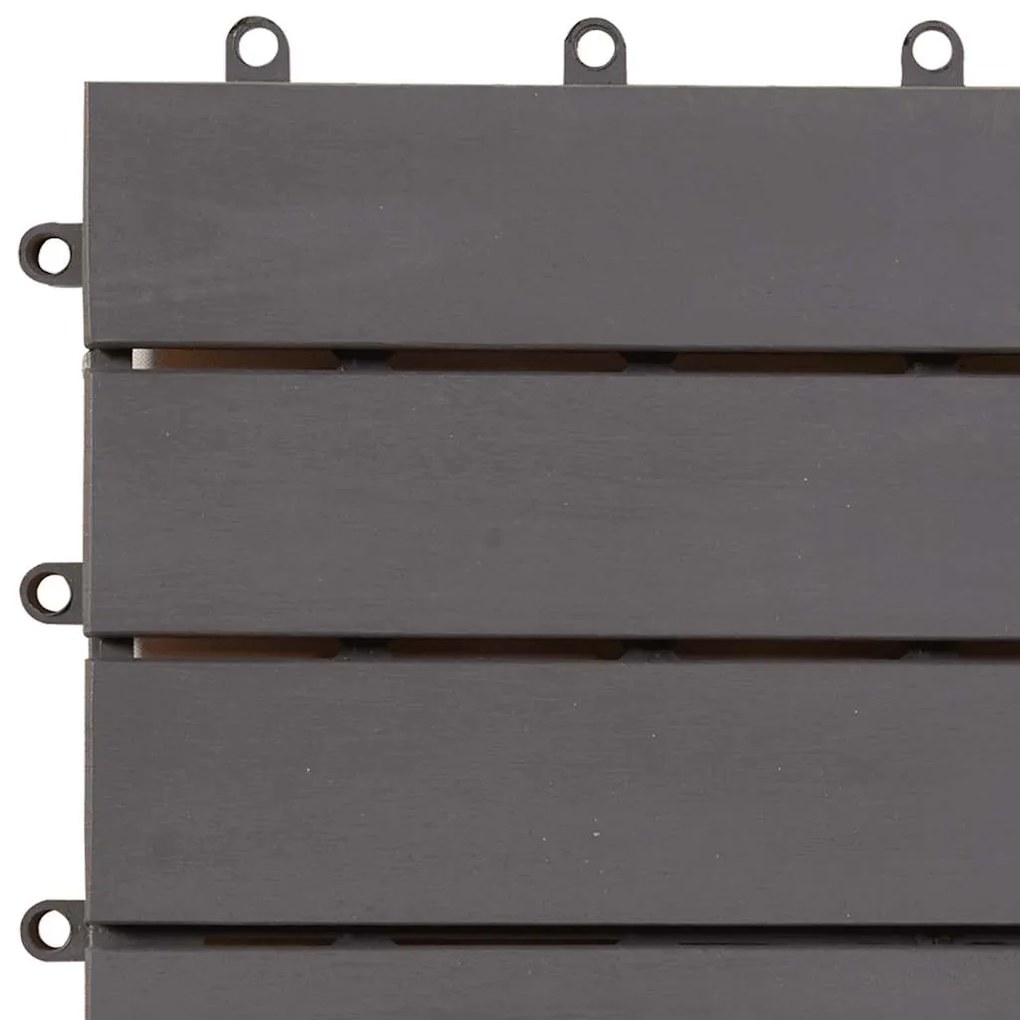 Ladrilhos de terraço 10 pcs 30x30 cm acácia maciça cinzento