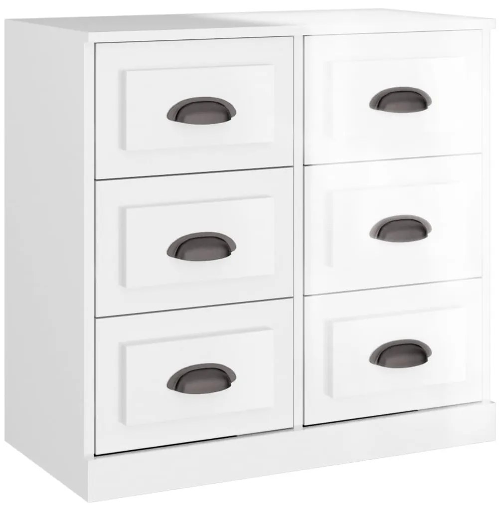 Aparadores 3 pcs derivados de madeira branco brilhante
