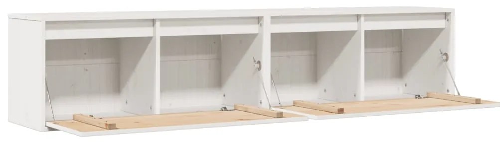 Armários de parede 2 pcs 80x30x35 cm pinho maciço branco