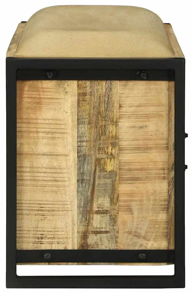 Armário Banco 100x35x50 cm Madeira Sólida de Mangueira Rugosa