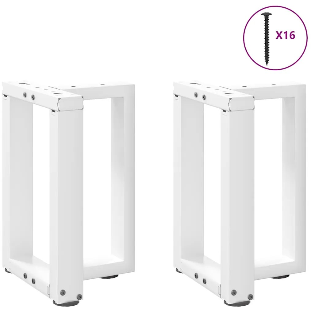 Pés para mesa de centro em forma de T, 2 peças, branco, 38x25x(42-43)