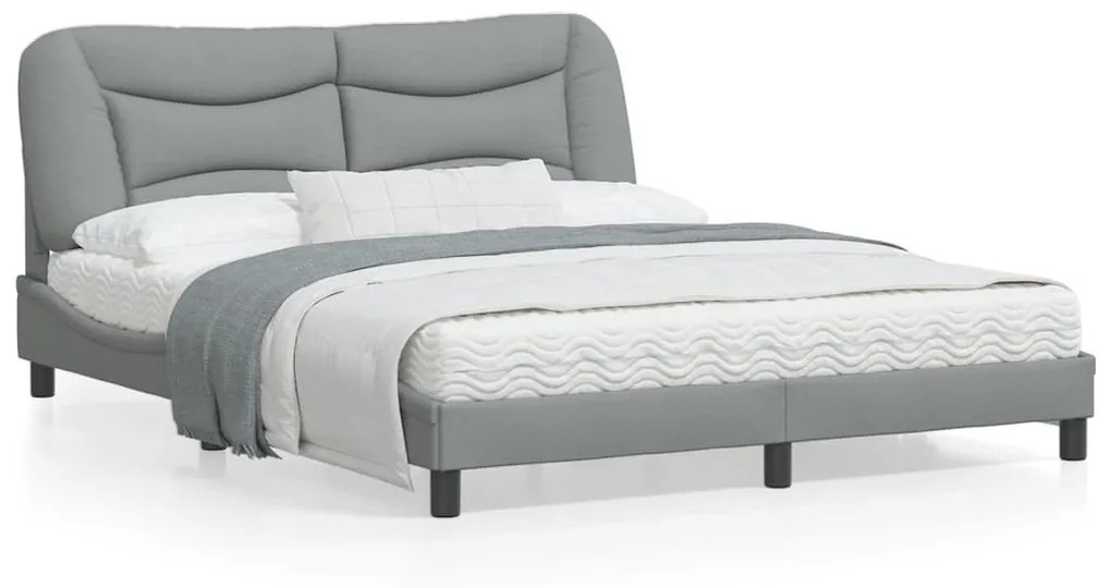 vidaXL Estrutura de cama com LED sem colchão 160x200 cm tecido
