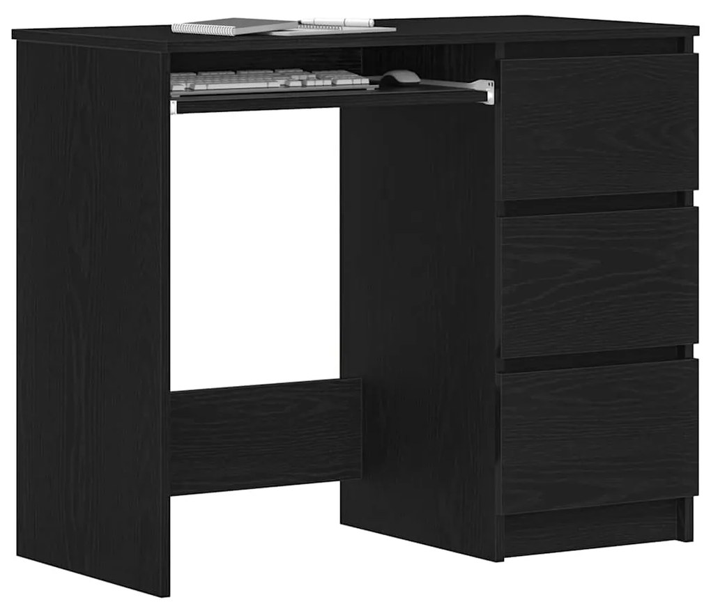 Secretária 90x45x76 cm derivados de madeira cor carvalho preto