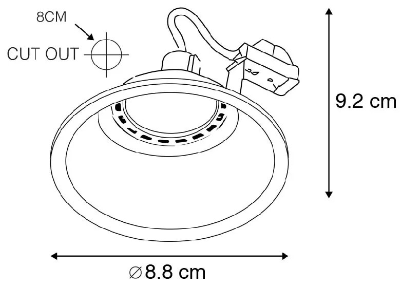 Conjunto de 3 focos embutidos modernos brancos - Dept