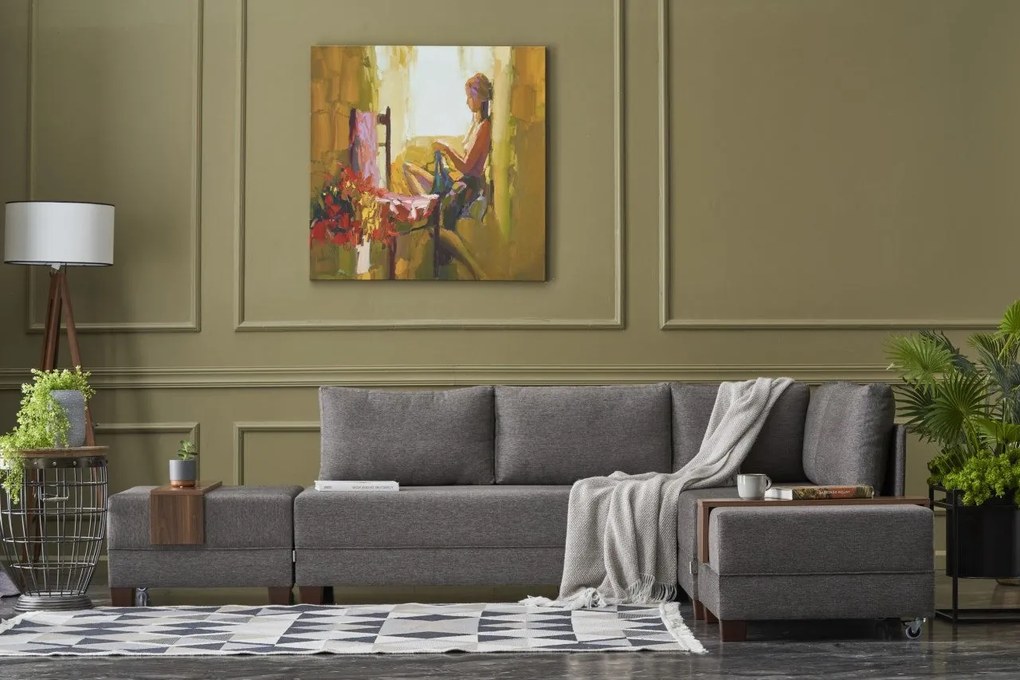 Sofá-Cama de Canto Fly – Castanho – 210x70x280 cm