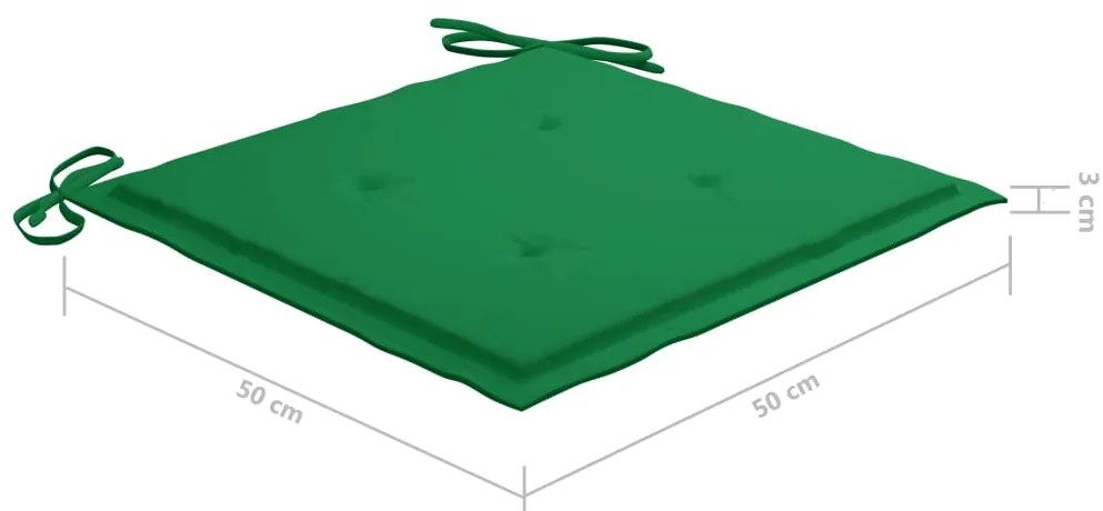 Cadeiras de jardim 6 pcs c/ almofadões madeira de acácia maciça