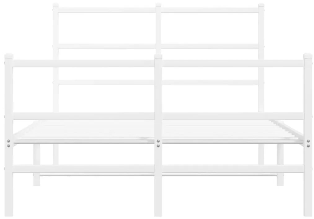 Estrutura de cama com cabeceira e pés 120x200 cm metal branco