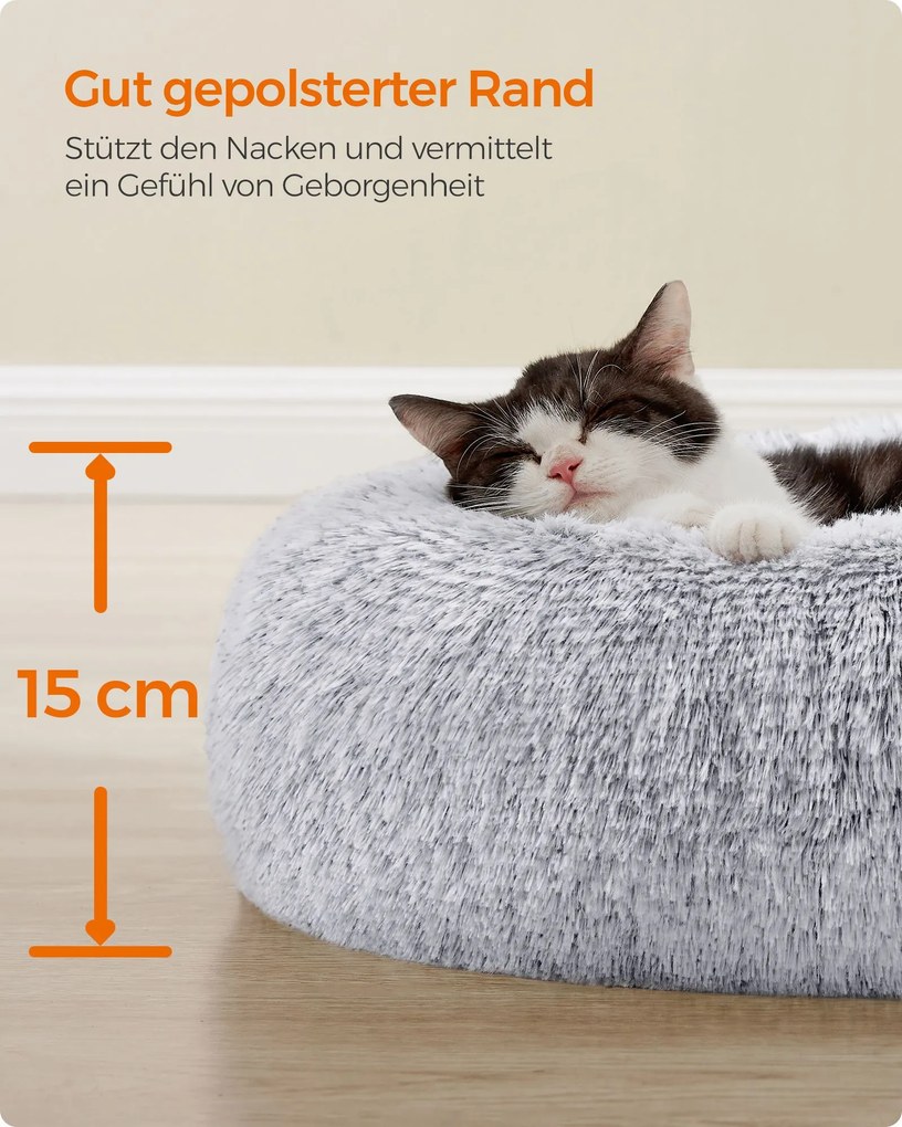 Cama de animais estimação 40 x 15 cm (Ø x H) fofa e lavável cinzento ombré
