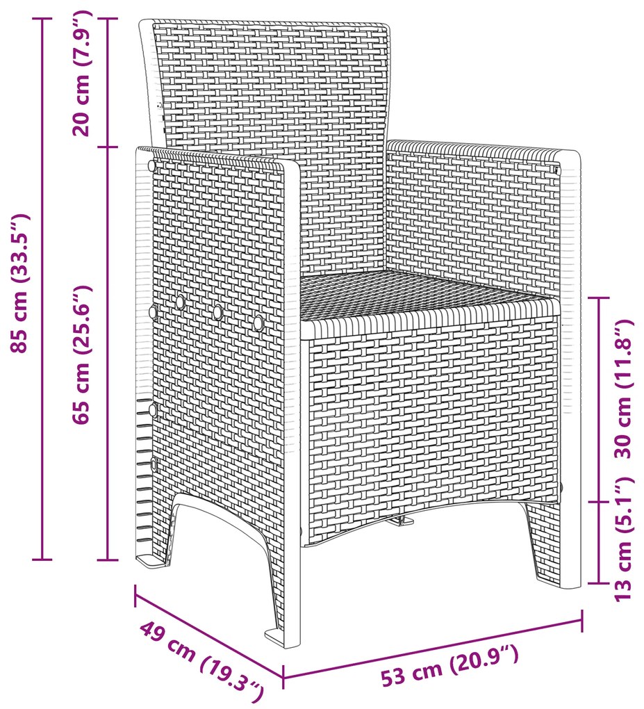 Conjunto de Jantar para Jardim 9 Peças Cinza Claro em Rattan Sintético