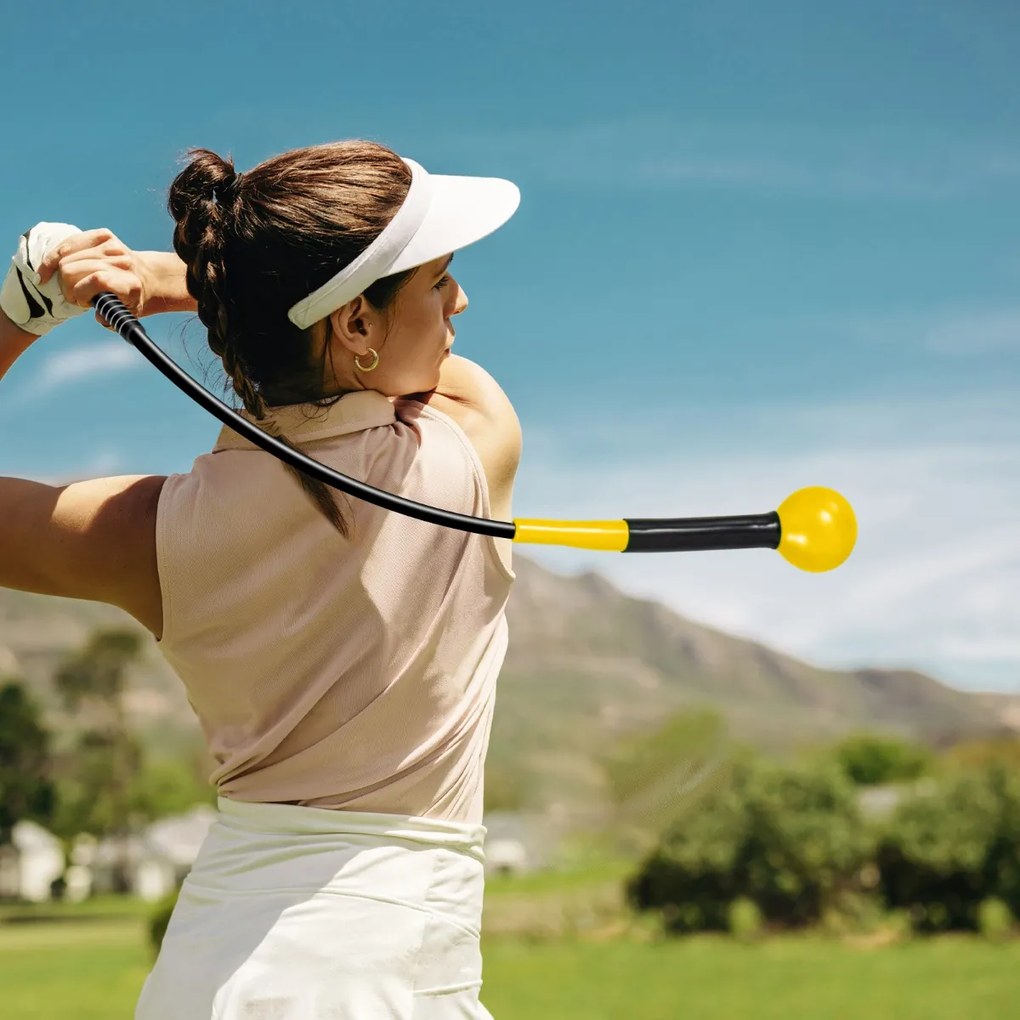 Taco de treino Golfe com cabeça pesada para melhorar o ritmo, a flexibilidade e o equilíbrio Exterior Amarelo