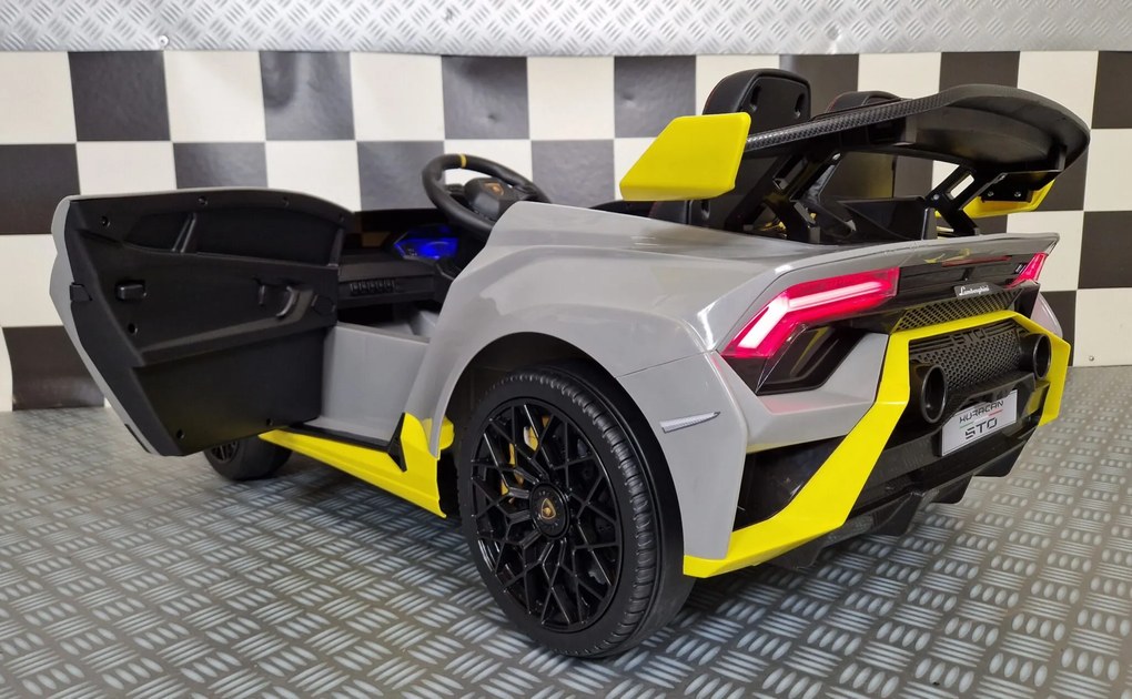 Carro eletrico bateria crianças 12V Lamborghini Huracan STO drift Cinzento