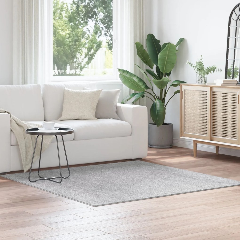 Tapete Shaggy vidaXL com base de látex Cinzento 160x160 cm