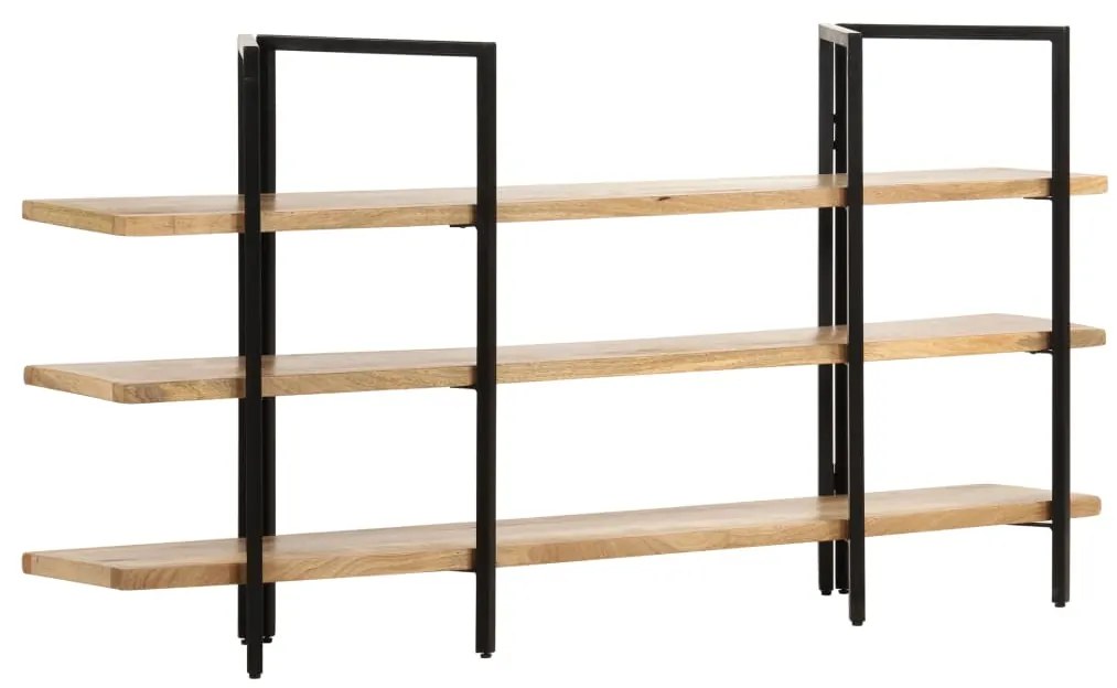 Estante com 3 prateleiras 160x31x80 cm madeira mangueira maciça