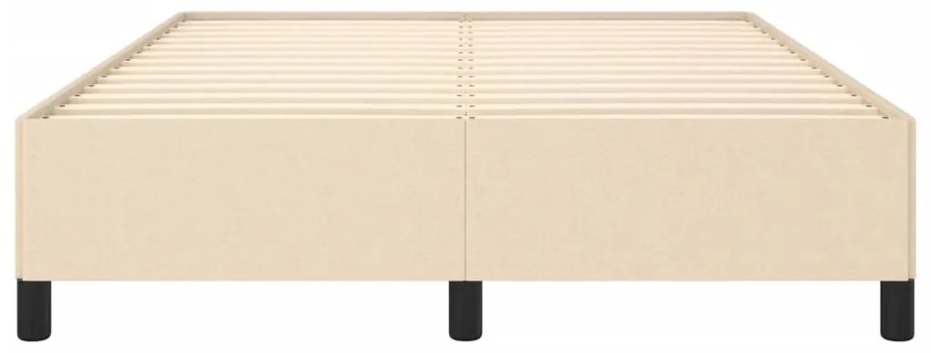 Estrutura de cama sem colchão 140x200 cm tecido cor creme