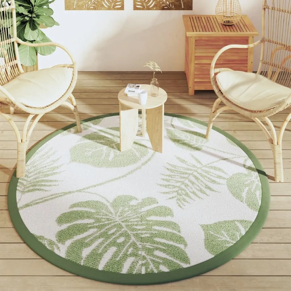 Tapete de exterior Ø160 cm ARAKIL PP Verde