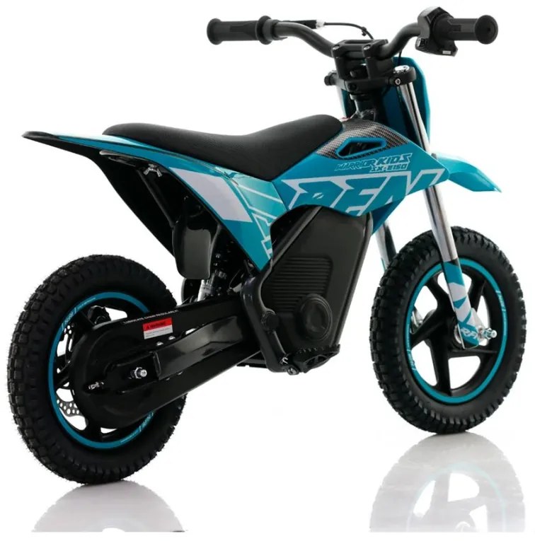 Mini moto eléctrica velocidade até 13 Km/h C/Limitador  RFN Warrior SX-E150 150W 12” Azul Celeste