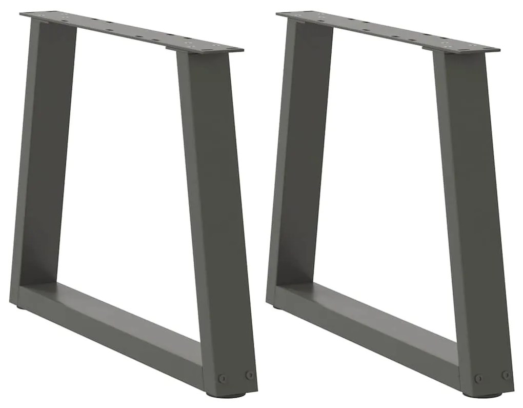 vidaXL Pés para mesa de centro em V, 2 peças, antracite, 70x (42-43,3) cm, aço