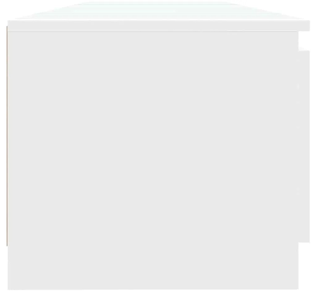 Móvel de TV com luzes LED 140x40x35,5 cm branco