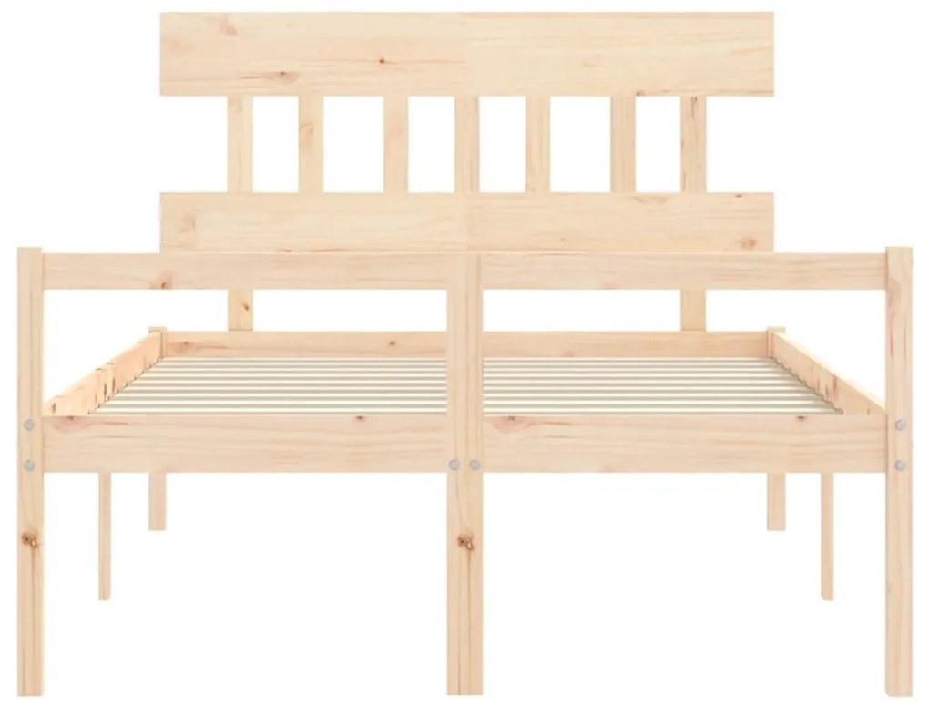 Cama para idosos com cabeceira 140x200 cm madeira maciça