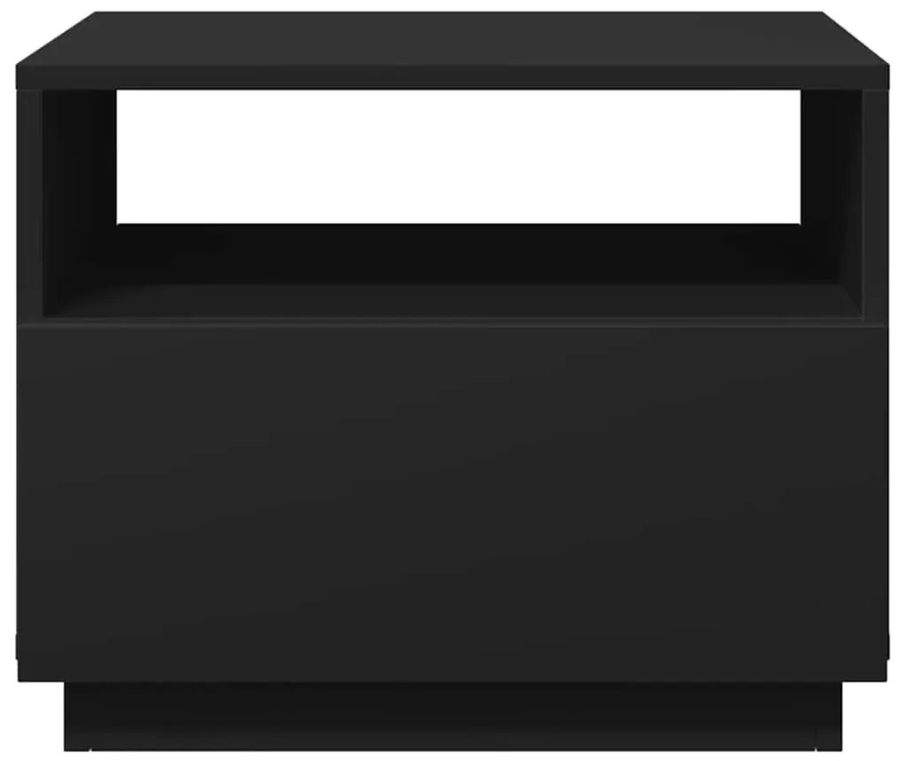 Mesa de centro com luzes LED 50x49x40 cm preto