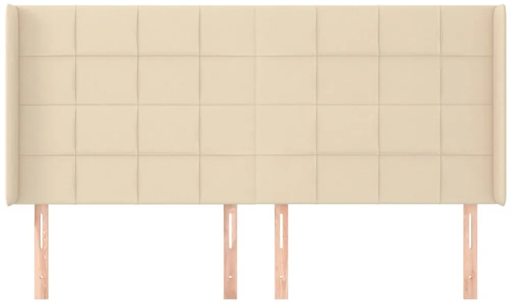 Cabeceira de cama c/ abas tecido 203x16x118/128 cm creme