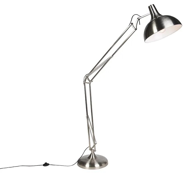 Luminária de pé industrial em aço ajustável de 185 cm - Hobby Moderno,Design,Industrial