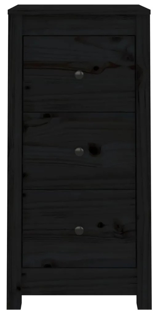 Aparador 40x35x80 cm madeira de pinho maciça Preto