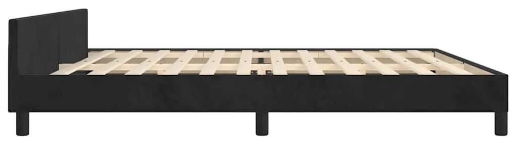Estrutura de cama sem colchão 200x200 cm veludo preto