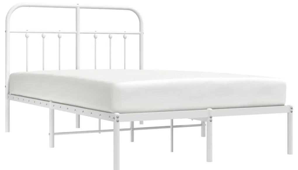 Estrutura de cama com cabeceira 120x200 cm metal branco