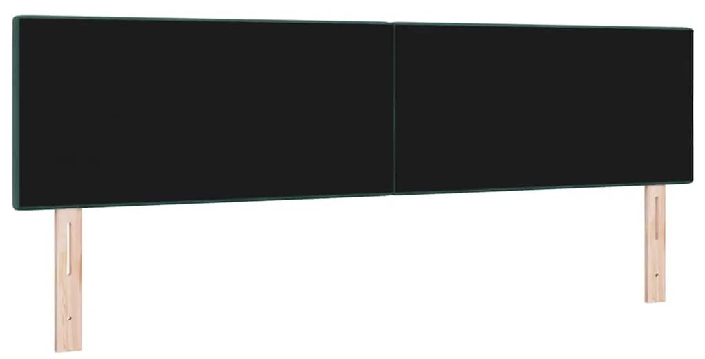 Cabeceira LED vidaXL Botão Tufted Verde Escuro 90 cm Veludo