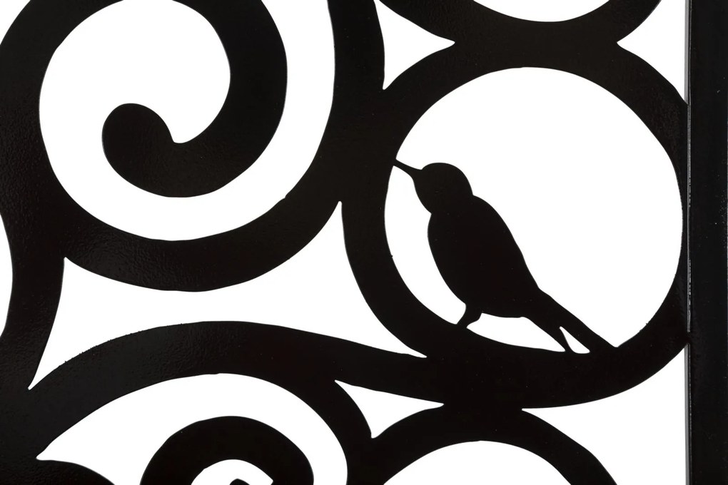 PAINEL DE PAREDE DE FERRO TRÊS 70X1X70 CM PRETO