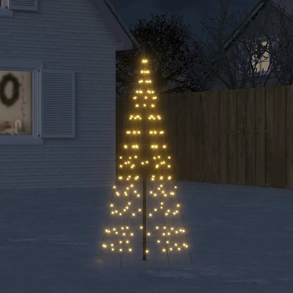 Árvore de Natal LED no mastro 200 LEDs branco quente 180 cm