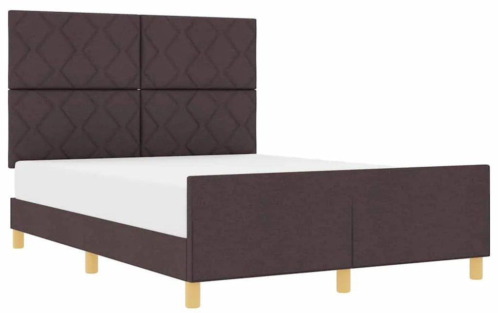 Estrutura de Cama vidaXL Castanho Escuro 140x200 cm em Tecido