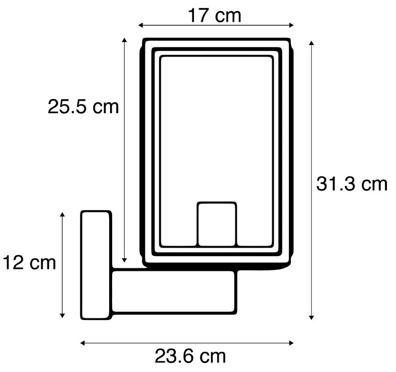 Candeeiro de parede rústico preto IP44 - Sutton Up Industrial