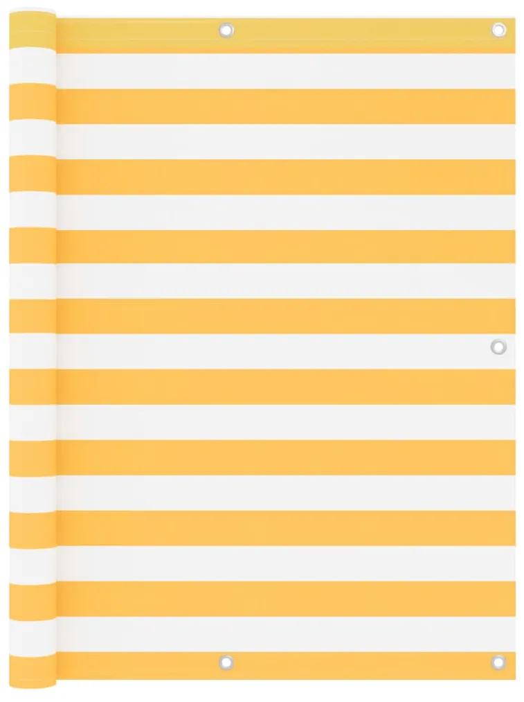 Tela de varanda 120x600 cm tecido Oxford branco e amarelo
