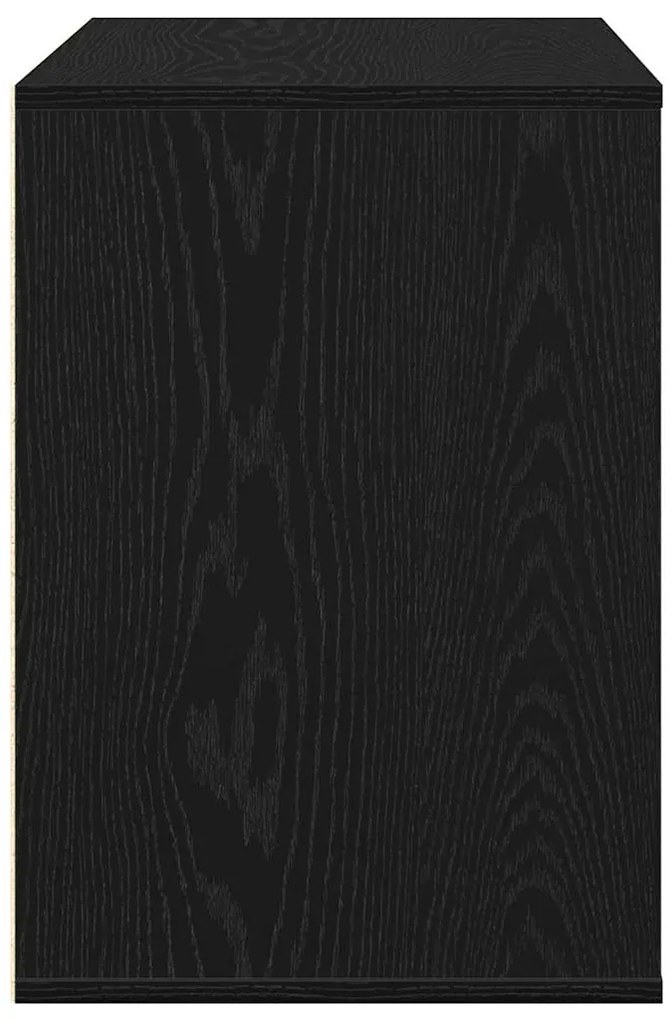 Chest of Drawers de Canto em Carvalho Preto 80x41x58 cm Madeira Engenh