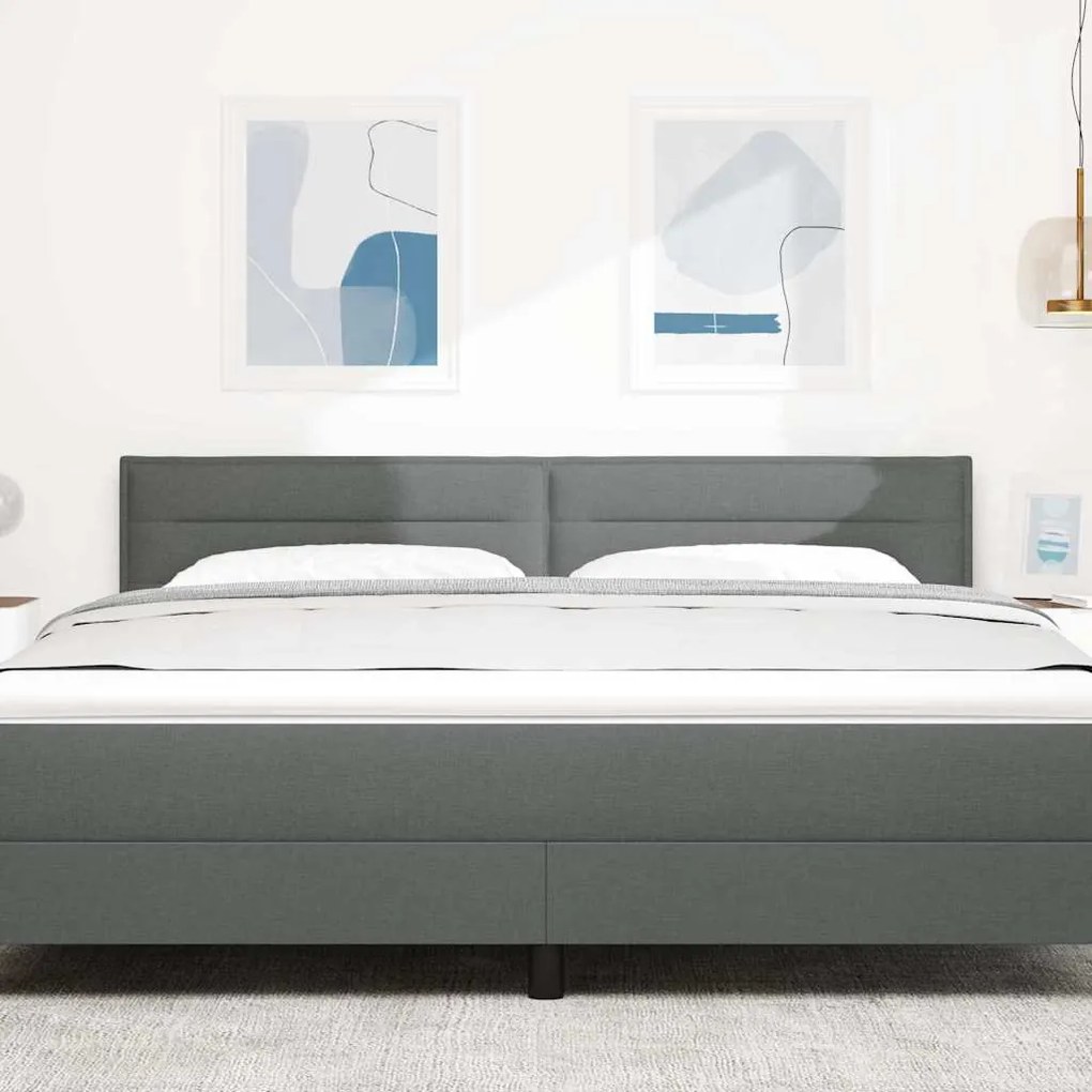 Cabeceira vidaXL Design Linhas Cinza Escuro 180 cm Tecido