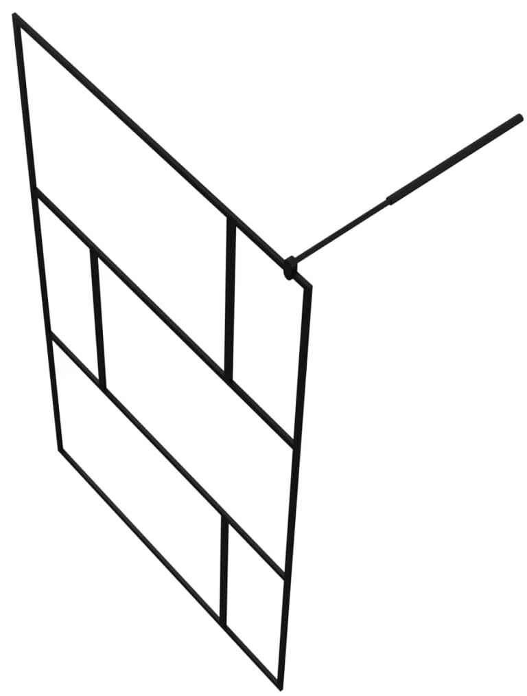 Divisória chuveiro+prateleira 115x195 vidro ESG/alumínio preto