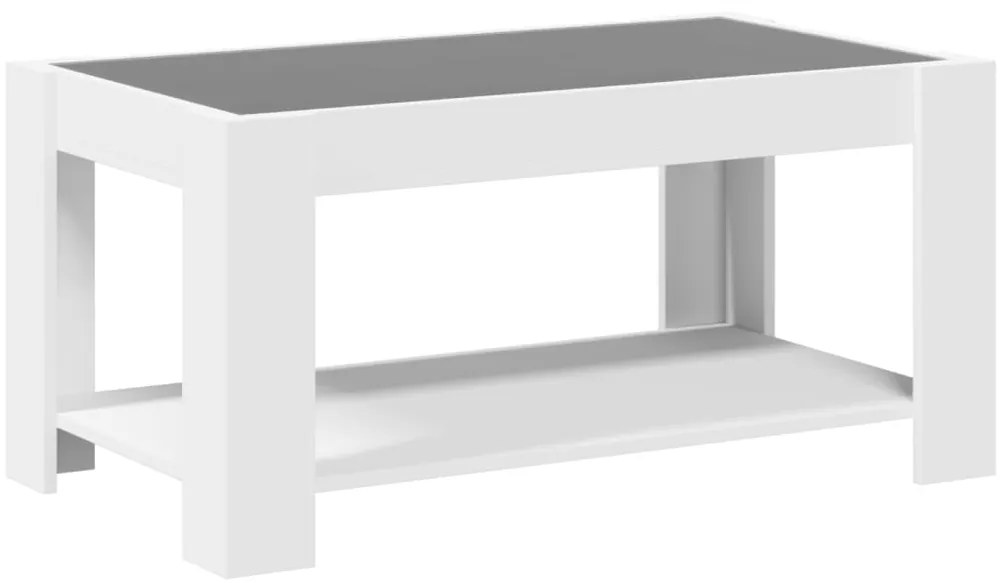 Mesa de centro c/ LEDs 93x53x45 cm derivados de madeira branco