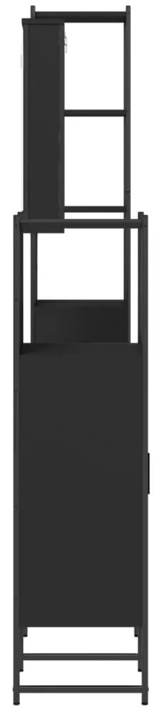 4 pcs conjunto móveis casa de banho derivados de madeira preto
