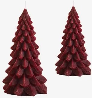 Conjunto De 2 Velas Decorativas De Natal Eldor Vinho Tinto - Sklum