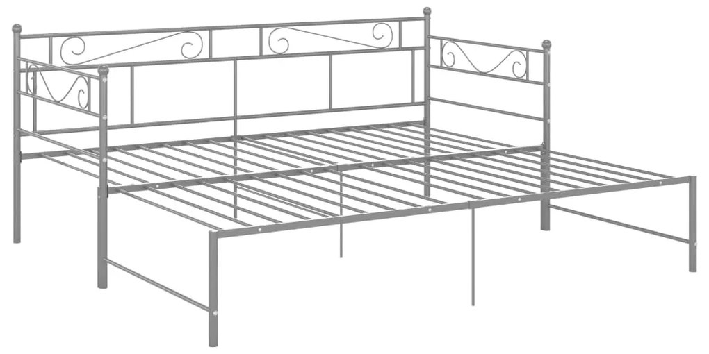 Estrutura sofá-cama de puxar 90x200 cm metal cinzento