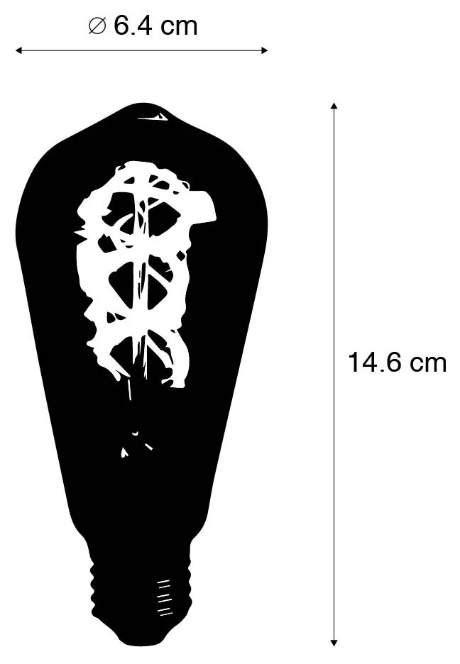Conjunto de 5 Lâmpadas LED de Filamento Espiral E27 ST64 5W 400 lm 2200K