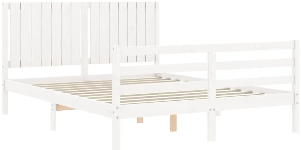 Estrutura de cama com cabeceira 160x200 cm madeira maciça