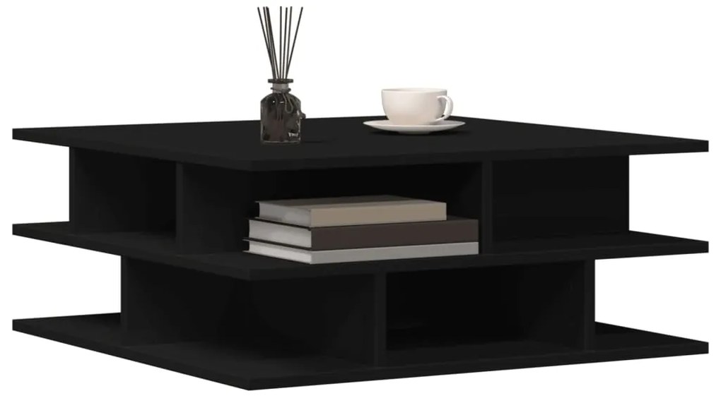 Mesa de centro 70x70x29 cm madeira processada preto