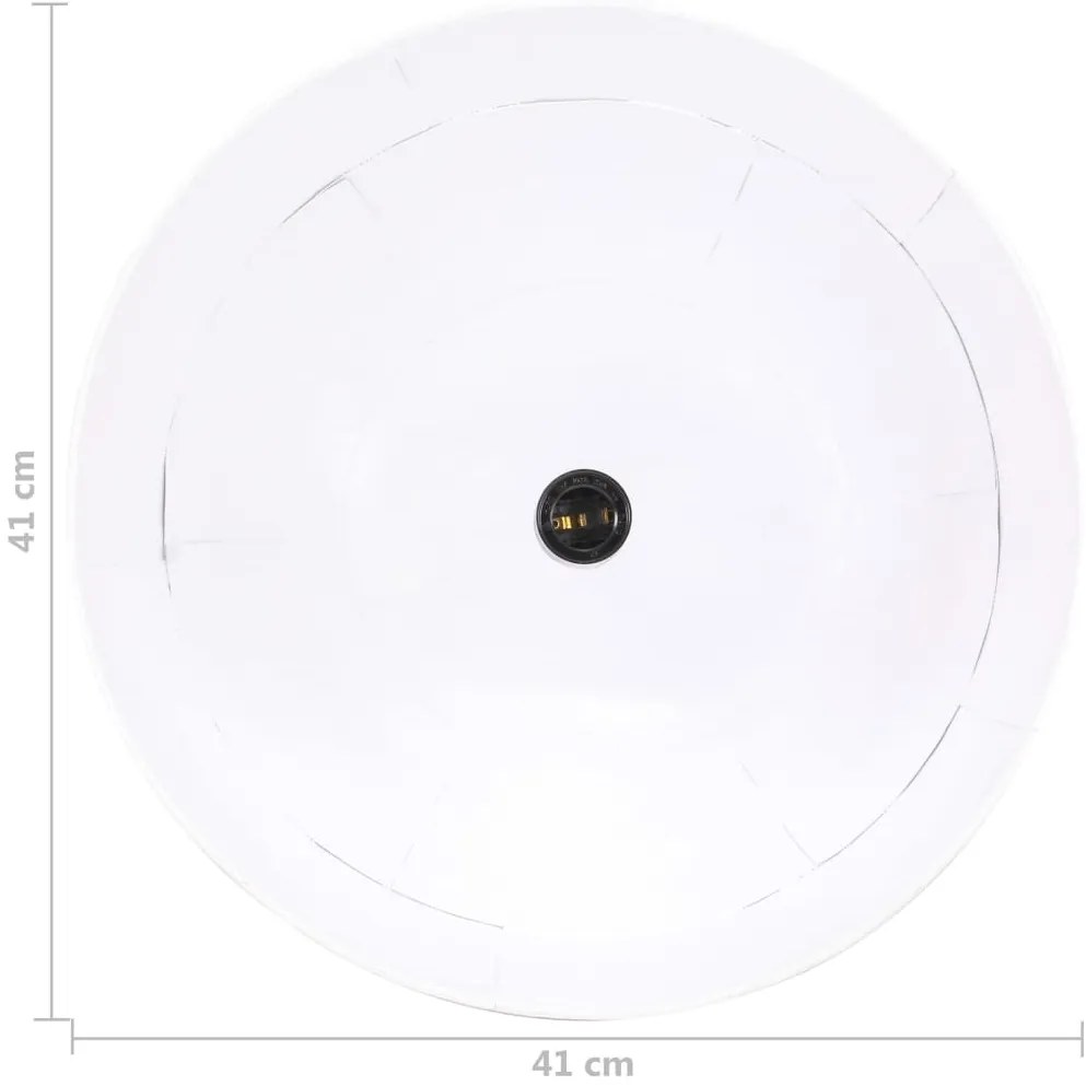 Candeeiro suspenso vintage indust. redondo 25 W 41 cm E27 branco