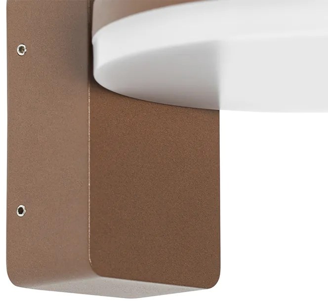 Candeeiro de parede exterior moderno castanho ferrugem com LED IP54 - Esmee Moderno