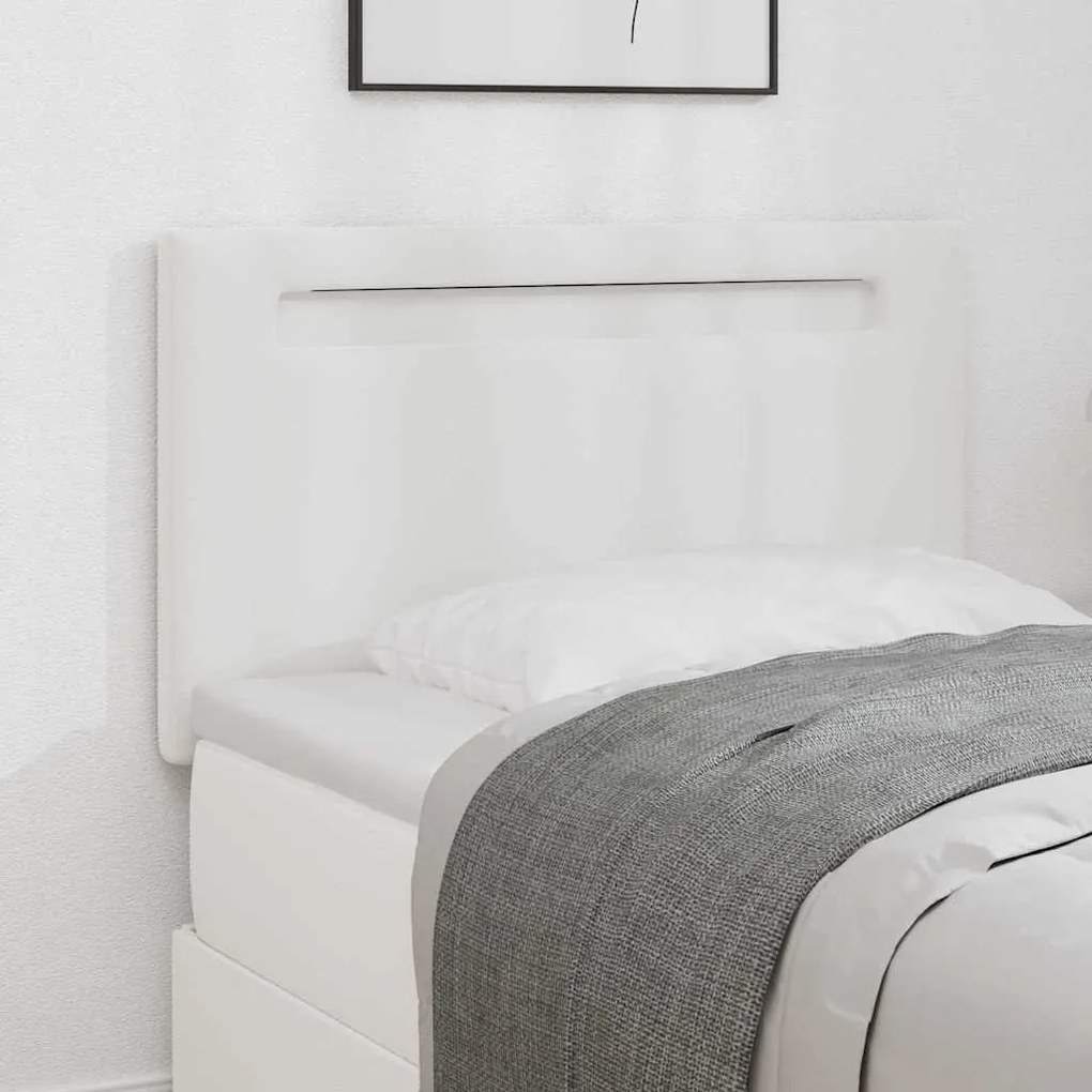 Cabeceira vidaXL Design Simples Branco Puro 90 cm Couro Sintético