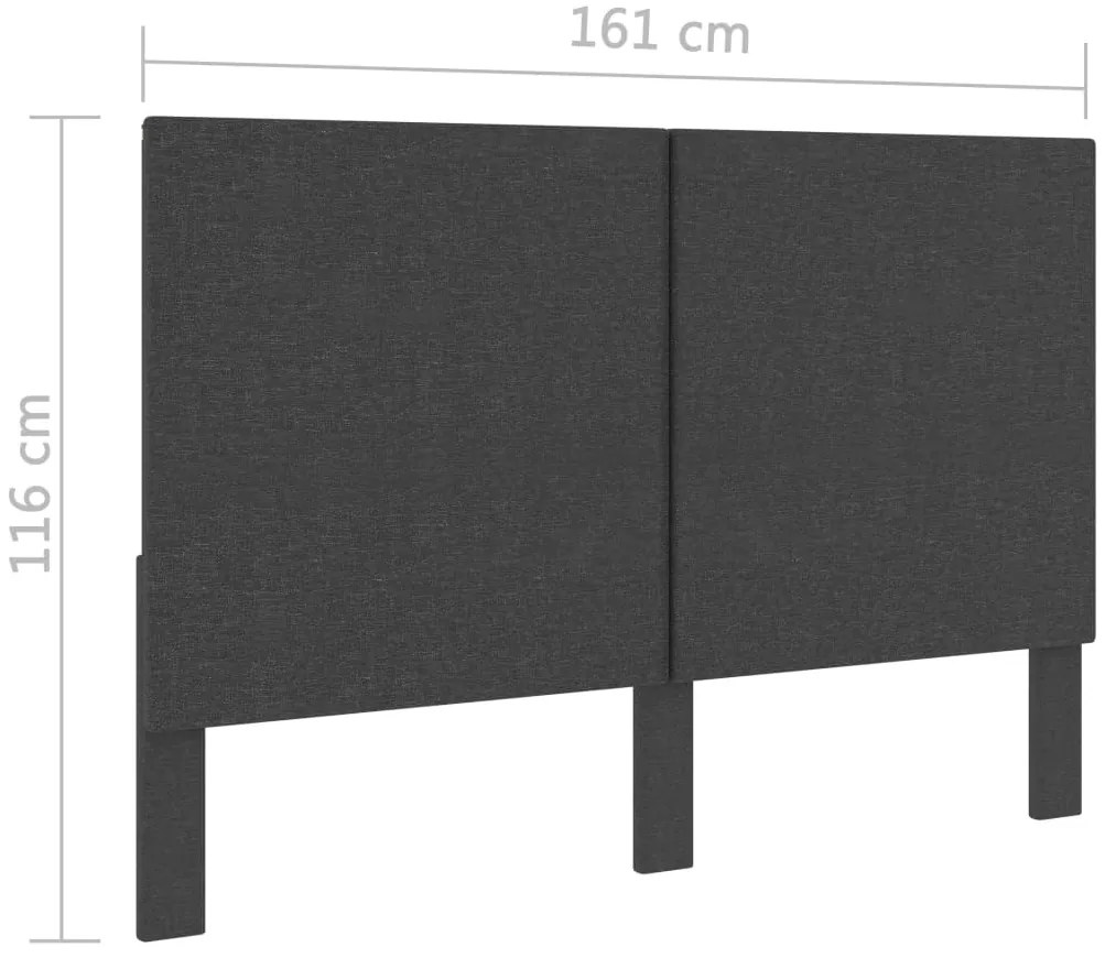 Cabeceira de cama 160x200 cm tecido cinzento-escuro